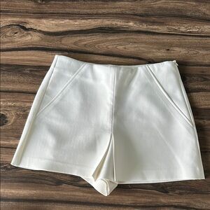 Zara High Waist White Shorts